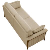 Kit Sofá 02 Lugares 162Cm Com Poltrona M03 Bege Escuro - 2