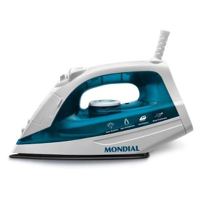 Ferro a Vapor F-32 Mondial 1200W Antiaderente Azul e Branco 220V
