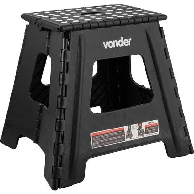 Banqueta Plástica Dobrável, Preta, Altura 360 Mm, Vonder Ostenvonder