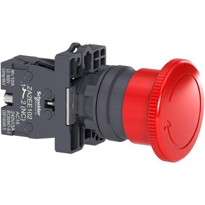 Botão de Emergência Schneider Electric XA2 Cogumelo 22mm 1NF IP65 Bivolt D40 Vermelho