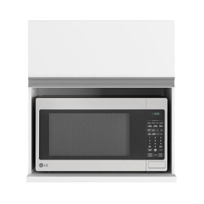 Armário Aéreo Nicho para Micro-ondas 12517 65CM MDP Basculante Branco Poliman