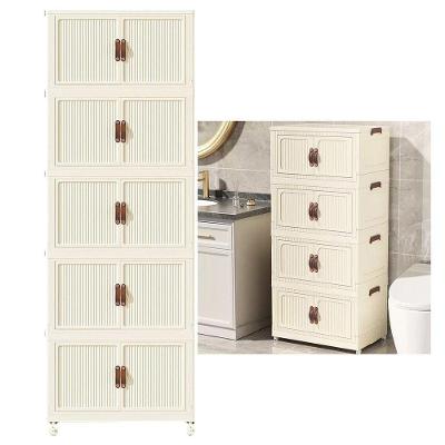 Armário Organizador BSL3783 5 Andares Multiuso em PP e ABS com Rodinhas 360o Branco Ideal Importados