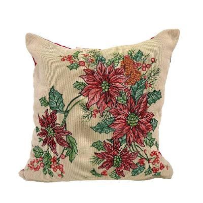 Almofada Decorativa Capa Natalina com Estampa Bico de Papagaio Vermelho Yangzi