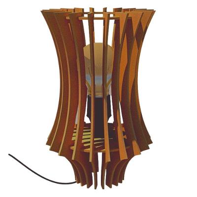 Abajur de Mesa Fenix Corte a Laser MDF Cru 3mm Marrom Lenobre