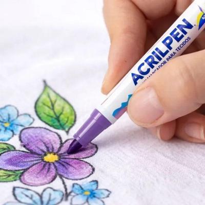 Caneta Marcadora para Tecidos Acrilpen Preto Traços Versáteis Acrilex