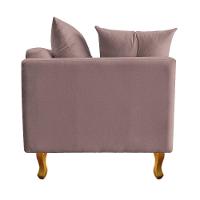 Recamier Azura 160cm Com Almofada Lado Direito Linho Cor Rosê - 5