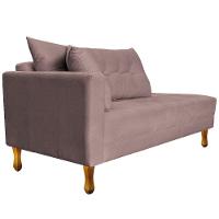 Recamier Azura 160cm Com Almofada Lado Direito Linho Cor Rosê - 6