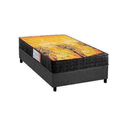 Cama Box com Colchão Solteiro Suede Black Ortopédico Pantanal Tecido Poliéster Preto Anjos 88CM