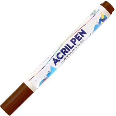Caneta Marcadora para Tecidos Acrilpen para Algodao Marrom 531 Acessorio de Pintura Textil Acrilex