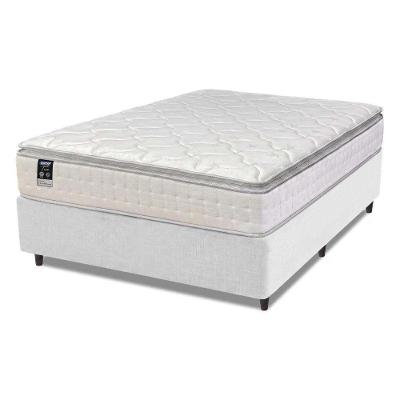 Cama Box Casal Gazin com Pillow Tower New Pillow Top Molas Ensacadas Tecido Liso Branco 138CM