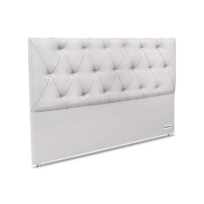 Cabeceira Estofada Murat King Madeira Maciça Courino Branco Ortobom 195CM