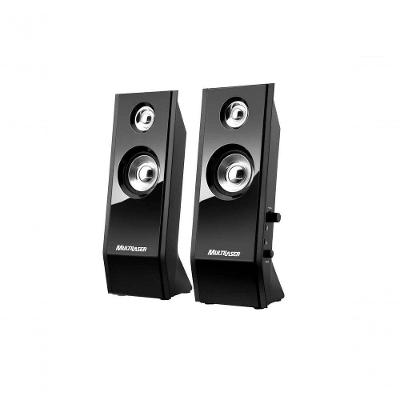 Caixa de Som 2.0 Multilaser SP091 Shadow 2.0 8W RMS P2 3,5mm Preta