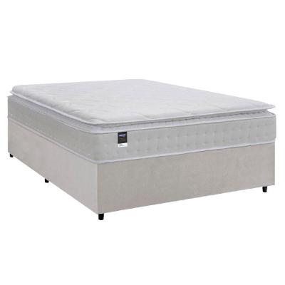 Cama Box com Colchão Casal King Tower New Pillow Top Molas Ensacadas Branco 193CM