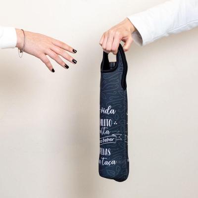 Bolsa para Vinho Just One Glass Mantém a Garrafa Gelada Neoprene com Alça para Transporte 12CM