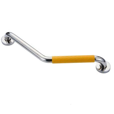 Barra de Apoio BSL3714 Angular com Borracha Antiderrapante Suporta 150KG Prata AB Mídia 25CM