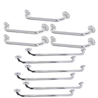 Barra de Apoio BSL3418-1 com Alça de Segurança Kit 12 Unidades 40CM e 70CM Aço Inox Leva Pra Malhar