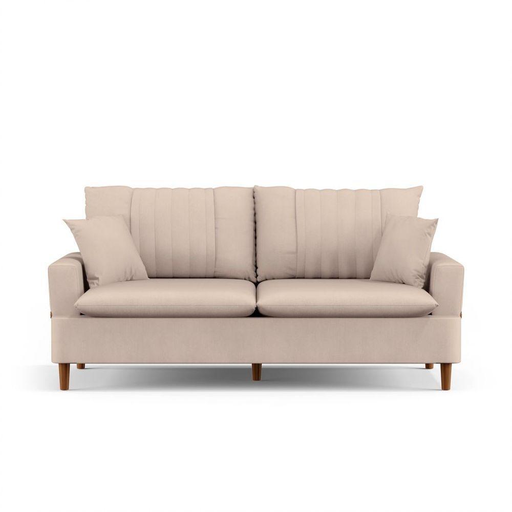 Sofá 2 Lugares 160cm Com Almofadas Veras D05 Linho Bege - 1