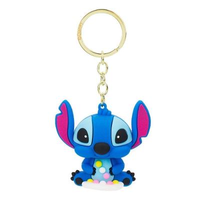 Chaveiro Disney Stitch Comendo PVC e Metal 7CM 5,5CM Preto Unissex