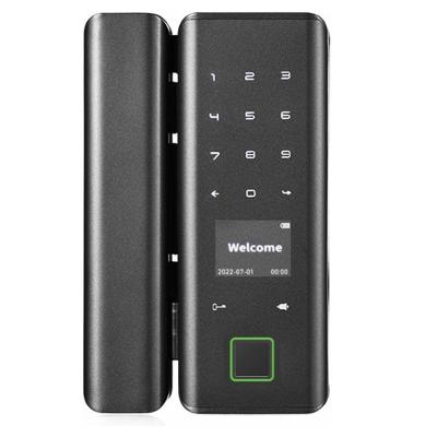 Fechadura Digital A-1105 com Biometria e App para Portas de Vidro Alumínio Preto AB Mídia