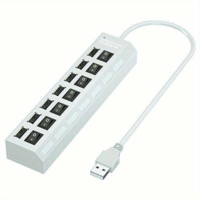 Conector USB 7 Portas Universal para Computador Hub Conexão Branco Baseus