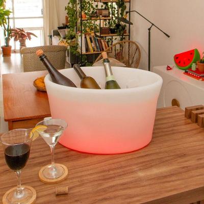 Champanheira Oval Parede Dupla LED RGB Polietileno Iluminacao Eventos 49CM