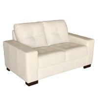 Sofá 2 Lugares Sala de Estar 150cm Milão Couro Off White Gran Belo - 1