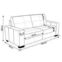 Sofá 2 Lugares Sala de Estar 150cm Milão Couro Off White Gran Belo - 6