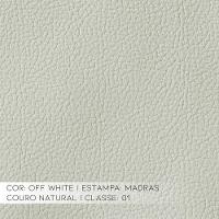 Sofá 2 Lugares Sala de Estar 150cm Milão Couro Off White Gran Belo - 8