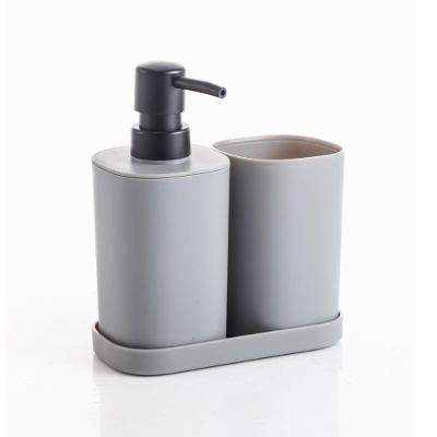 Conjunto para Banheiro Quadrado 3 Peças Plastico (PS) Organizador Moderno e Elegante Cinza Mood