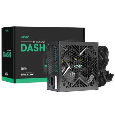 Fonte Gamer Vinik Dash 500W com Fan 120mm e Full Range Preto Vfg500wpv3