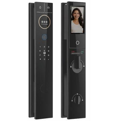Fechadura Eletrônica A-0113WF com Biometria e Reconhecimento Facial para Portas de Madeira Alumínio