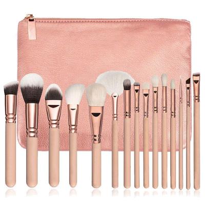 Kit Pincéis de Maquiagem com Bolsa Completo Cerdas Macias e Duráveis Rosa