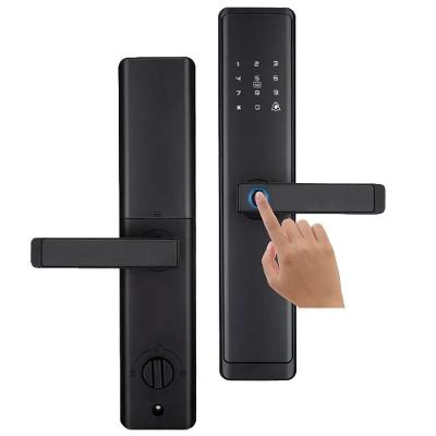 Fechadura Eletrônica A-0104W com Biometria Acionamento por Senha e App para Portas de Madeira