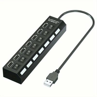 Hub USB Conector Usb de 7 Portas Universal para Computador Teclado Mouse Preto Baseus