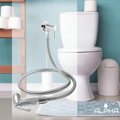 Ducha Higiênica C-72 Manual 15MCA de Parede com Acionamento 1-4 Volta Cromado Alpha Hidrometais