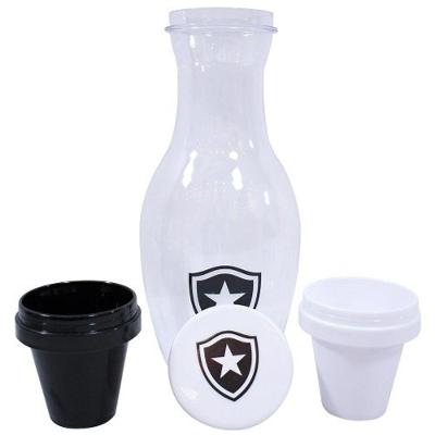 Moringa Jg Moringa 1.1L e 2 Copos 125ML Plástico com Brasão Botafogo para Bebidas Preto Mileno