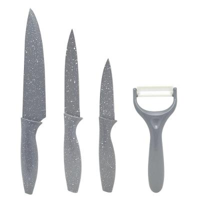 Kit de Facas Premium em Plástico Resistente com 3 Facas e Descascador e Espagueteiro para Cozinha