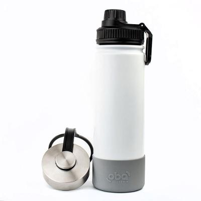 Garrafa Térmica Brilha Parede Dupla Aço Inoxidável Vedação Hermética Academia Branco Oba Mix 0,65L