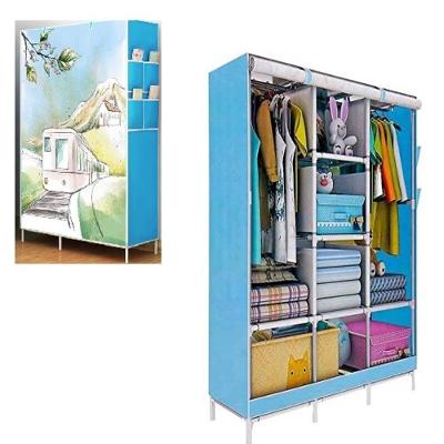 Guarda Roupa Triplo Portátil Organizador com Arara Metal Estrutura Resistente para Adulto e Infantil