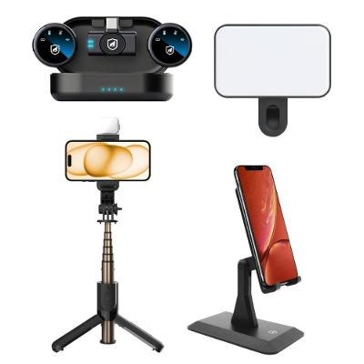 Kit para Criação de Conteúdo Gshield Criador Pro com Tripé Survivor Iluminação LED Microfone Lapela