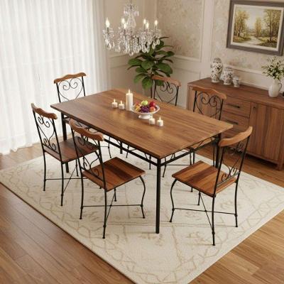Mesa de Jantar 6 Lugares Retangular MDF 180x90 Café com Base em X Estilo Rústico