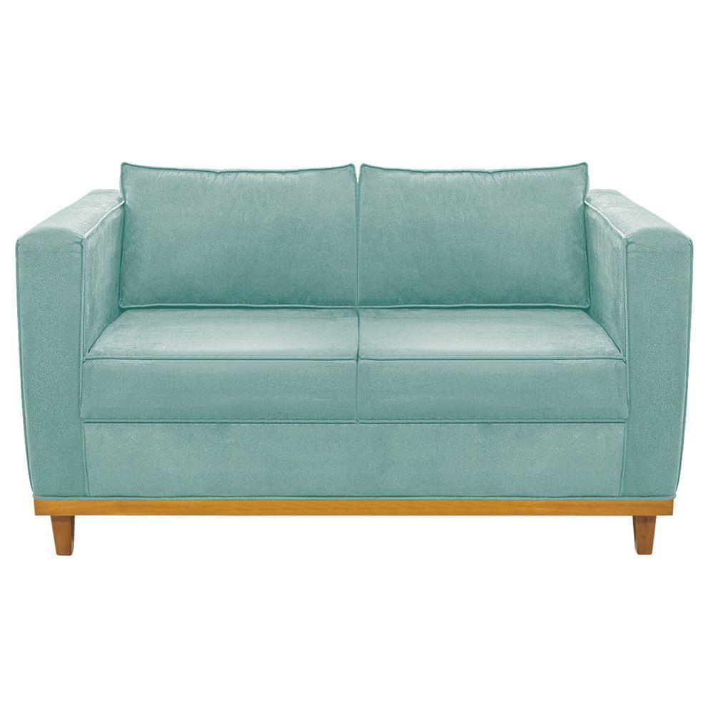 Sofá 2 Lugares Europa Suede Azul Tiffany - 7