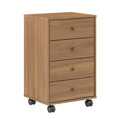 Mesa de Cabeceira Prime 4 Gavetas MDP Moderno Bege Rodizios Gat Magazine