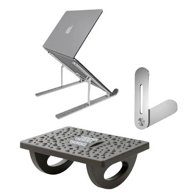 Kit de Acessórios para Escritório e Home Office Apoio Ergonômico para Pés Suporte Notebook Celular