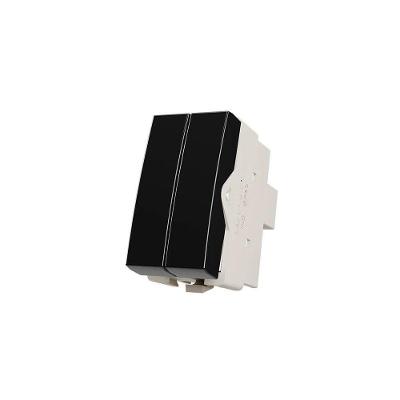 Módulo Interruptor Duplo Simples Clean 10A Fosco Preto Margirius
