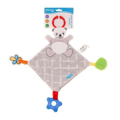 Naninha Panda com Mordedor e Suporte para Chupeta Aconchegante Cinza