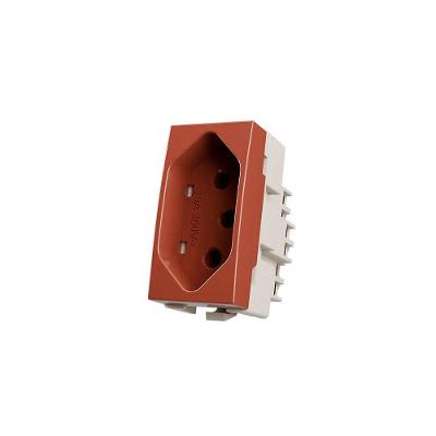 Módulo Tomada Clean 2P+T 10A Bivolt Fosco Vermelho Margirius
