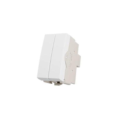 Módulo Interruptor Duplo Simples Clean Fosco Branco Margirius