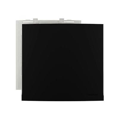 Placa Cega Clean 4x4 com Suporte Acabamento Fosco Preto Ebony Margirius Bivolt