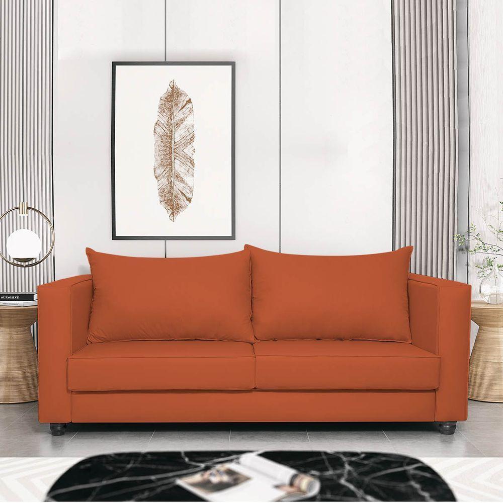 Sofá 2 Lugares Lisboa Suede - Amarena Móveis Cor Terracota - 7